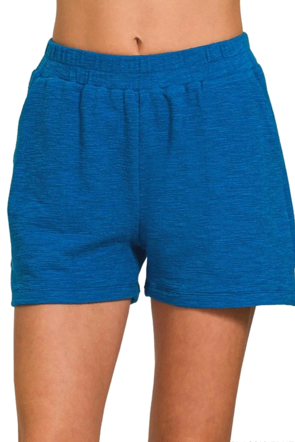 Zenana Cotton Slub Shorts - enhanced image 3