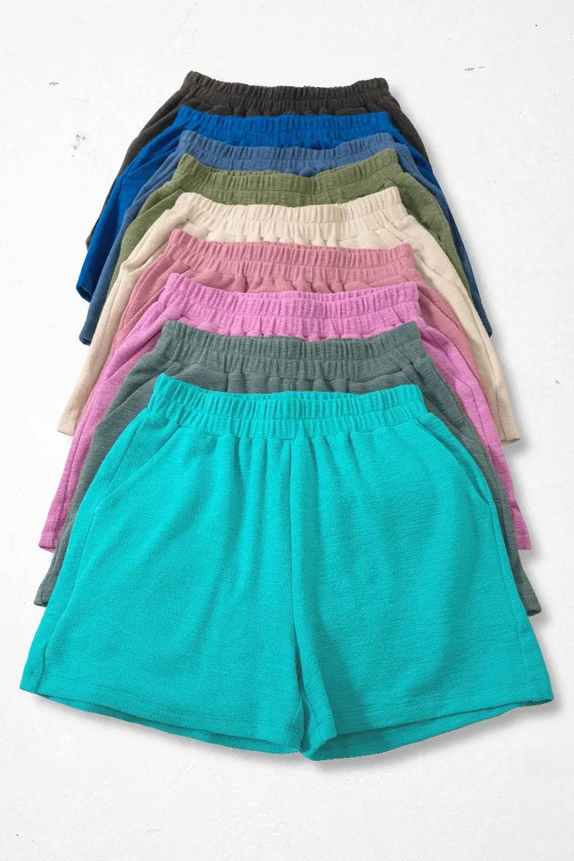 Zenana Cotton Slub Shorts - enhanced image 3