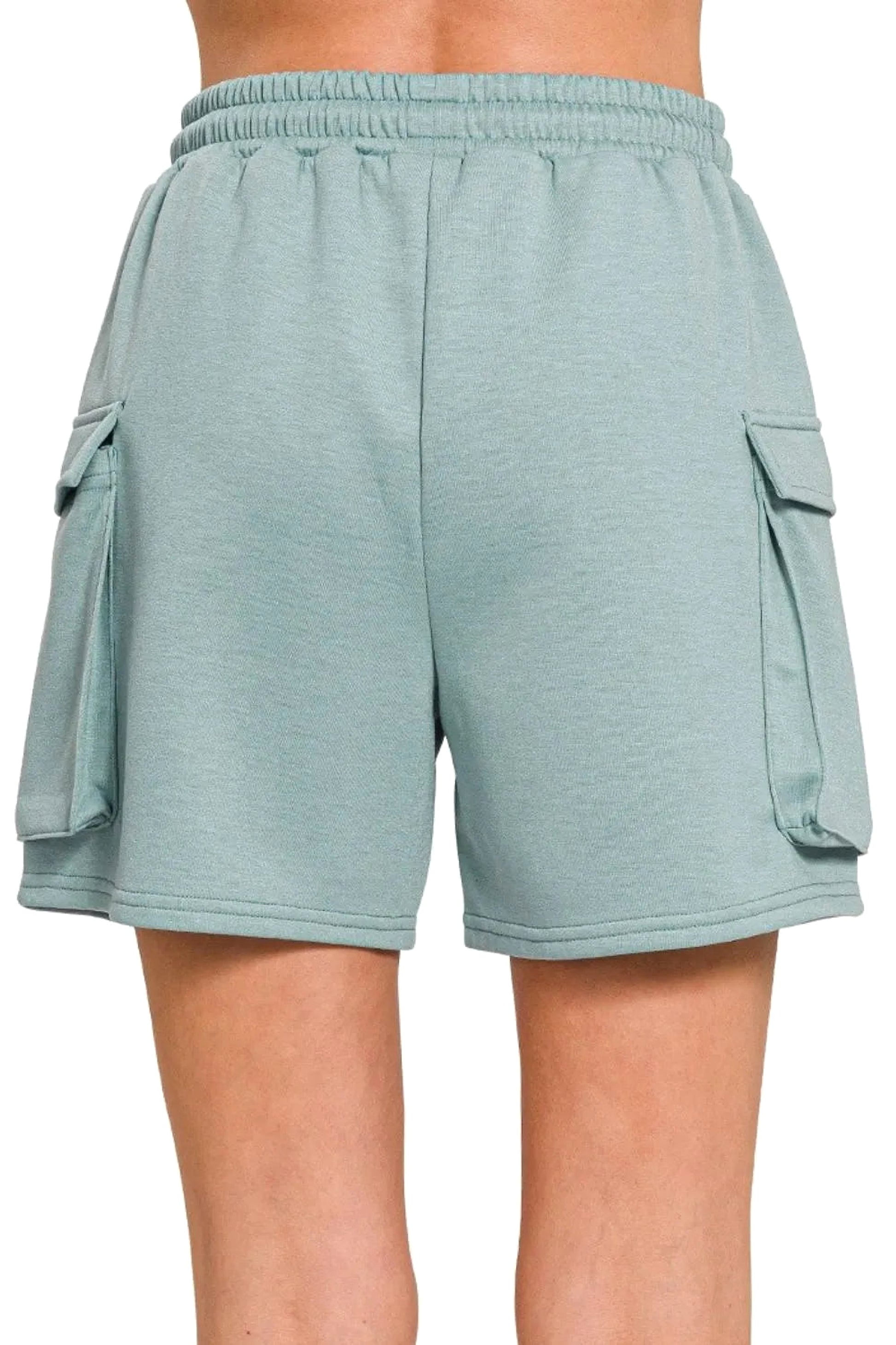 Zenana Scuba Thigh Pocket Shorts - enhanced image 3