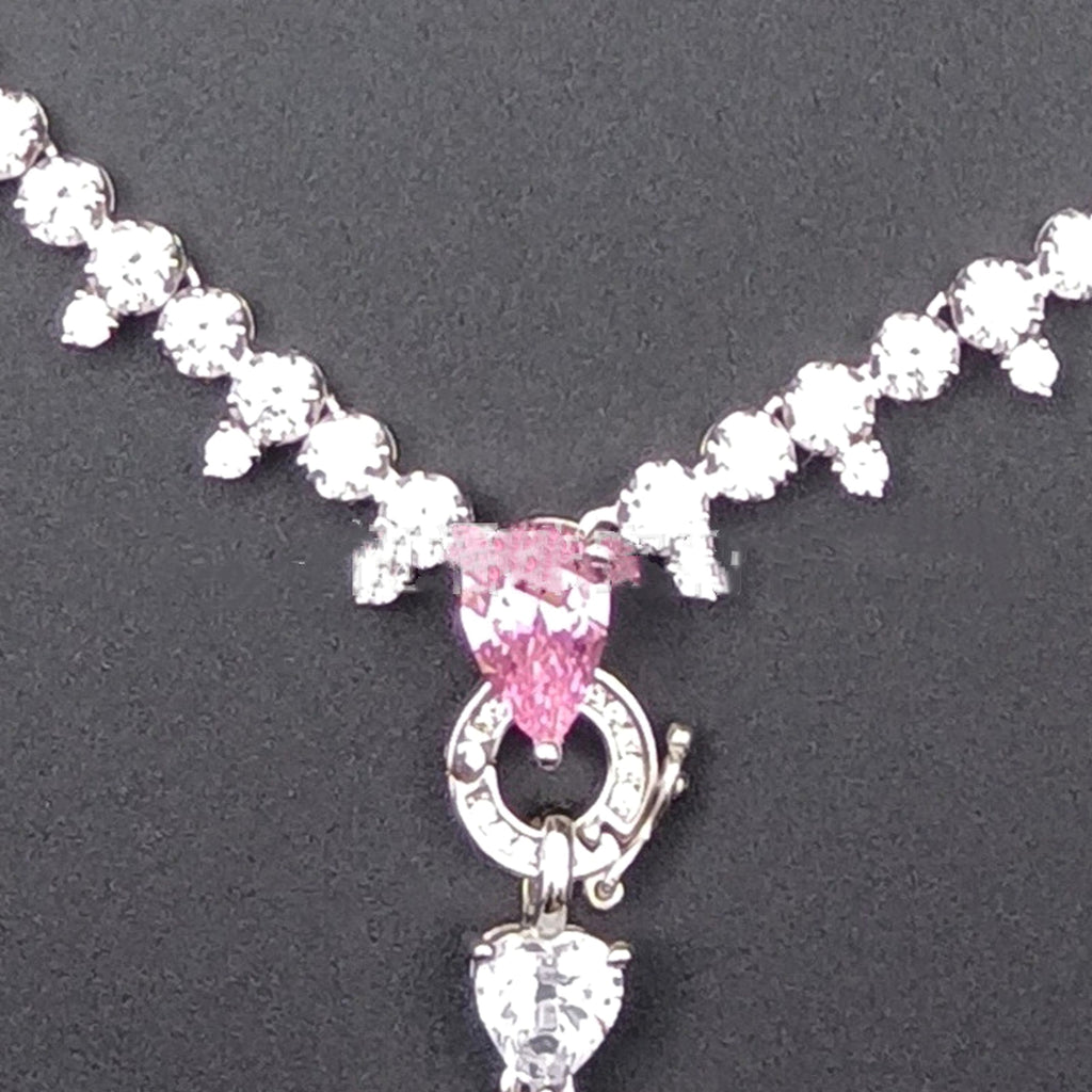 Zhou Hengfu Jewelry S925 Silver Cubic Zirconia Necklace Necklace Women - enhanced image 3