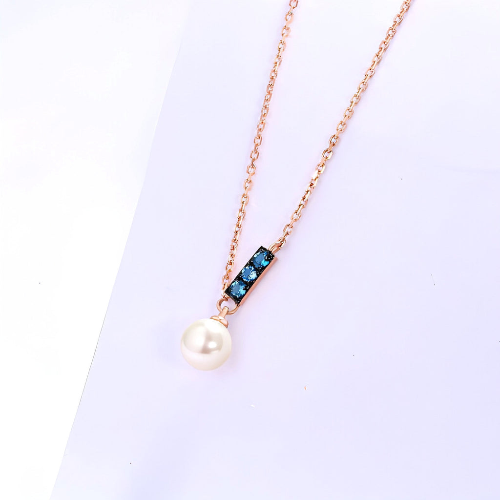14K Rose Gold Jewelry New Korean Pearl Necklace Pendant all-match gold custom simple and elegant fashion wholesale - enhanced image 4