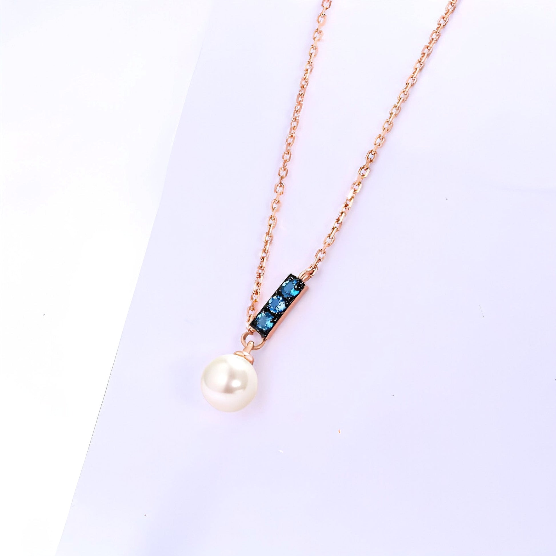 14K Rose Gold Jewelry New Korean Pearl Necklace Pendant all-match gold custom simple and elegant fashion wholesale - enhanced image 4