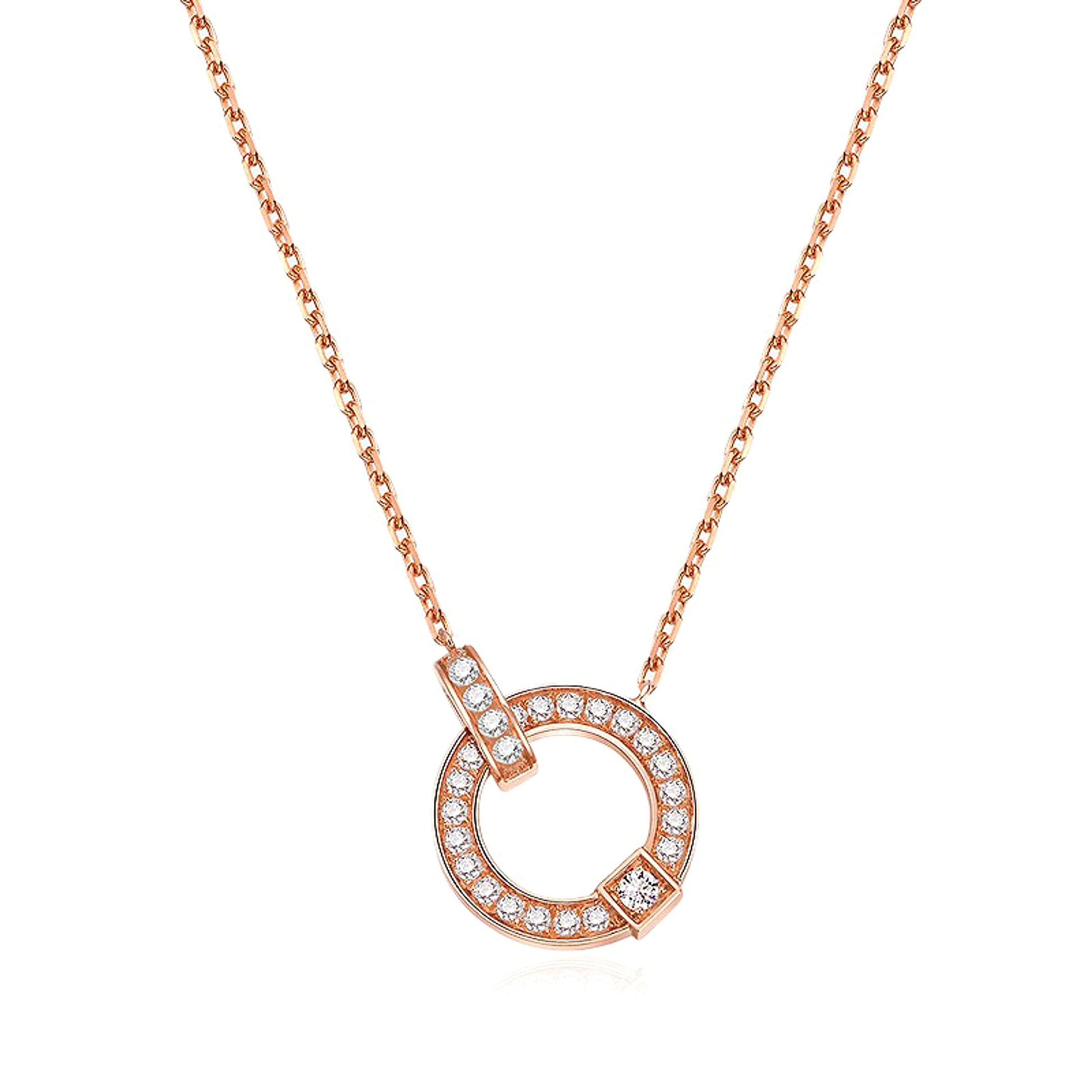 18K Gold Simple Fashion Diamond Clavicle Necklace - enhanced image 4