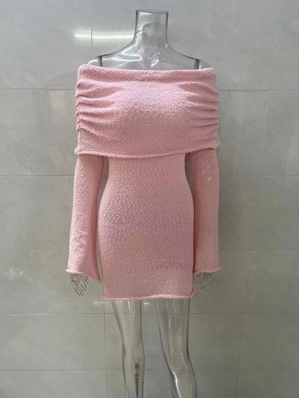 25 Edition – Off-Shoulder Knit Bodycon Dress - enhanced image 4