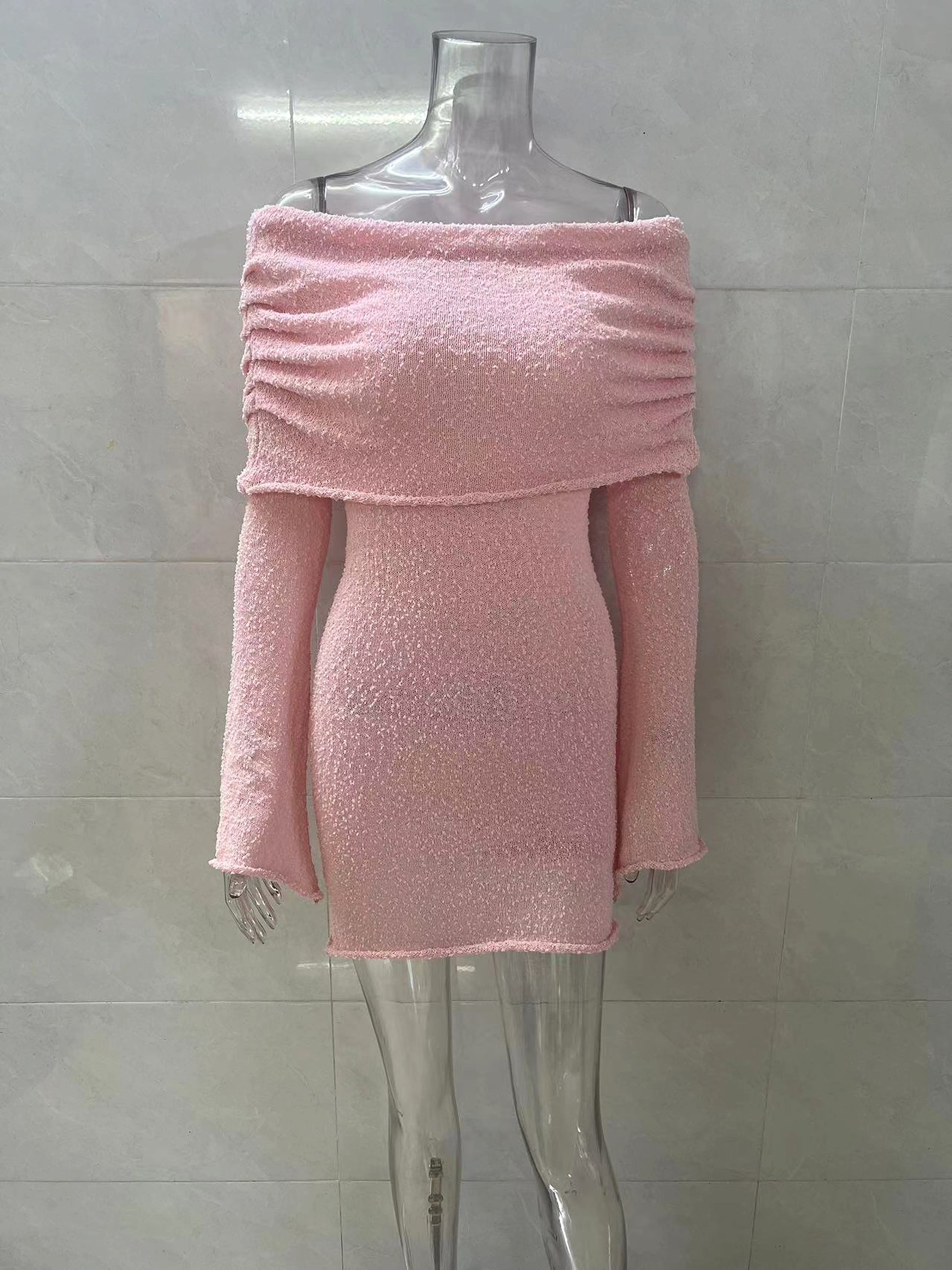 25 Edition – Off-Shoulder Knit Bodycon Dress - enhanced image 4