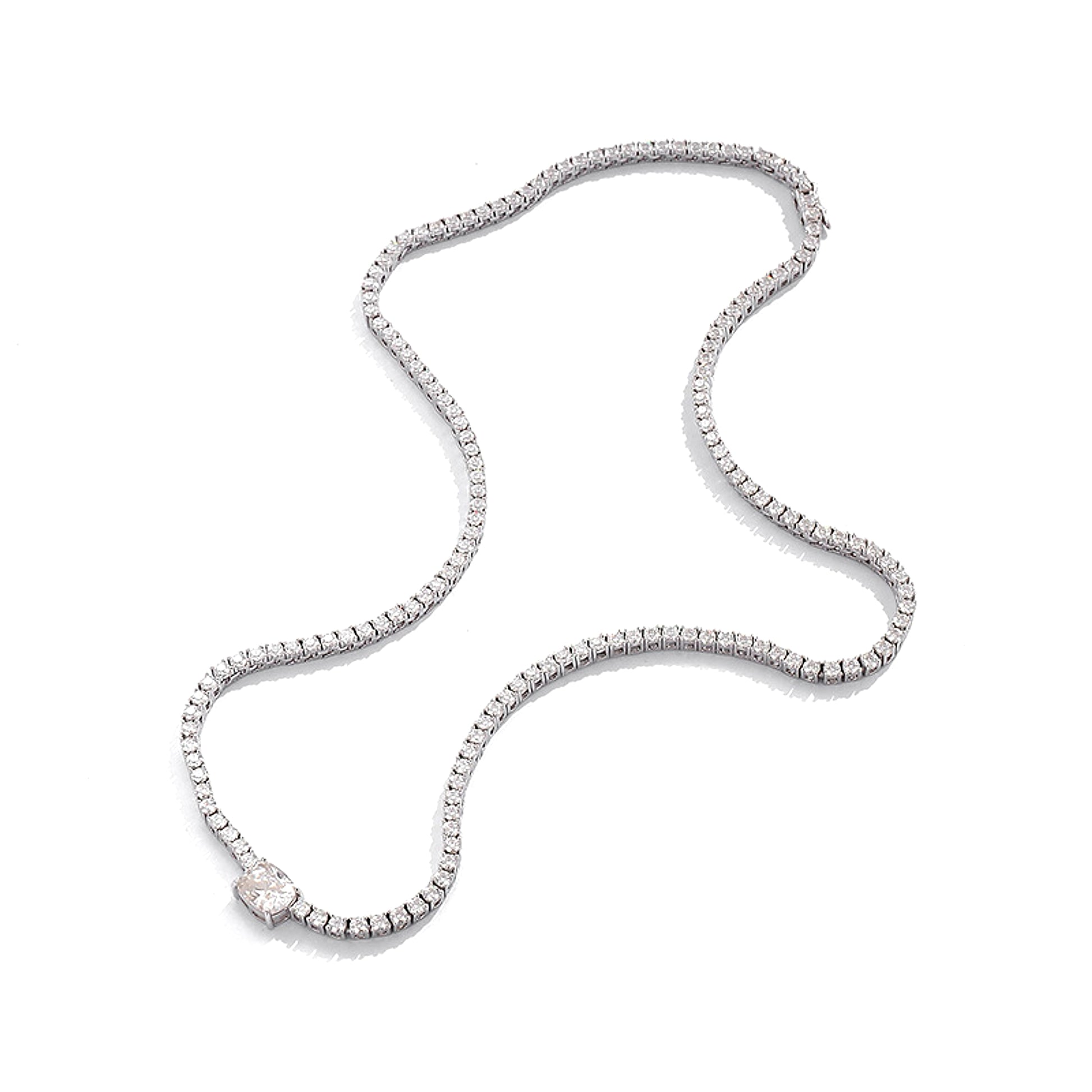 4 Karat Diamond Moissanite Necklace 925 Silver Simple European And American Style Popular - enhanced image 4