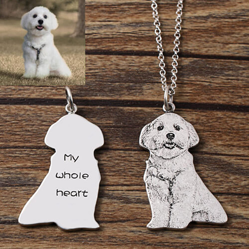Personalized Pet Memorial Necklace – Custom Engraved Cat & Dog Pendant - enhanced image 4