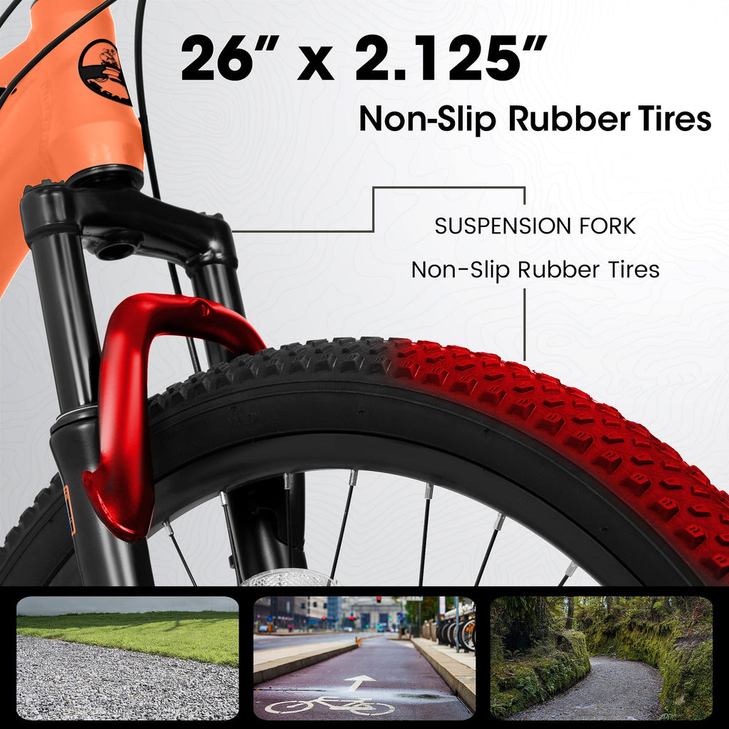 TrailLite™ – 26" ALUMINIUM Mountain Bike (21-Speed, Dual Disc, Orange) - enhanced image 4