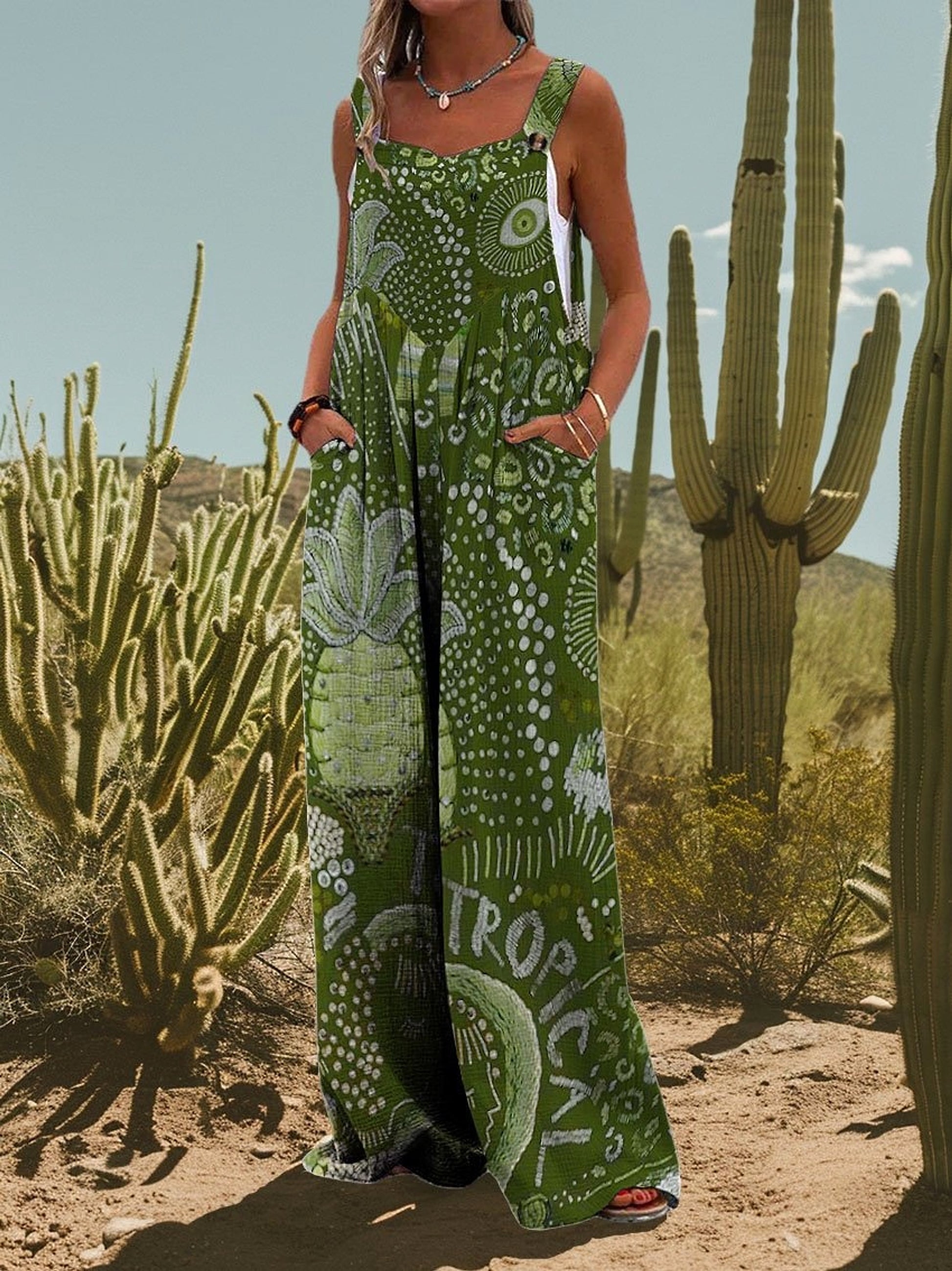 Abstract Printing Fashion Jumpsuit - enhanced image 4