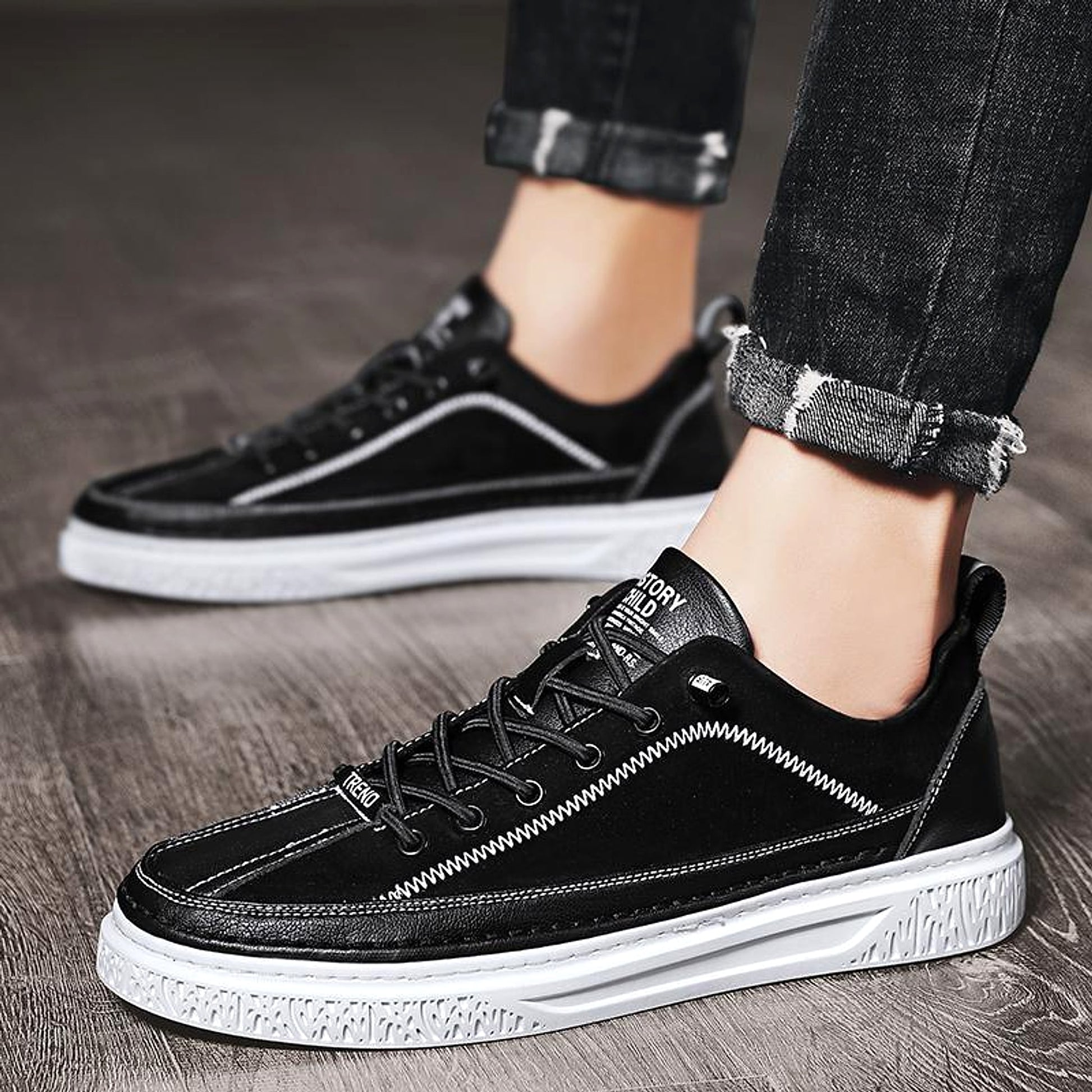 Men's Casual British Style Small Leather Shoes - enhanced image 4
