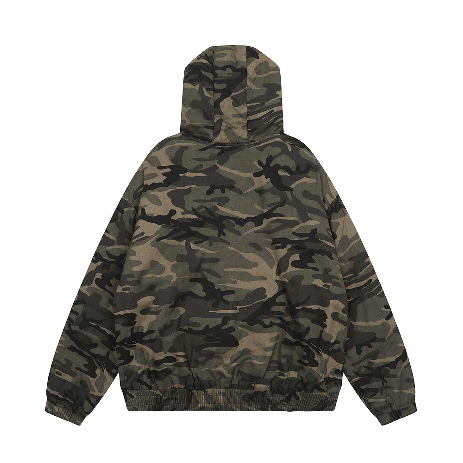 American Retro Camouflage Hooded Cotton Jacket For Men - enhanced image 4
