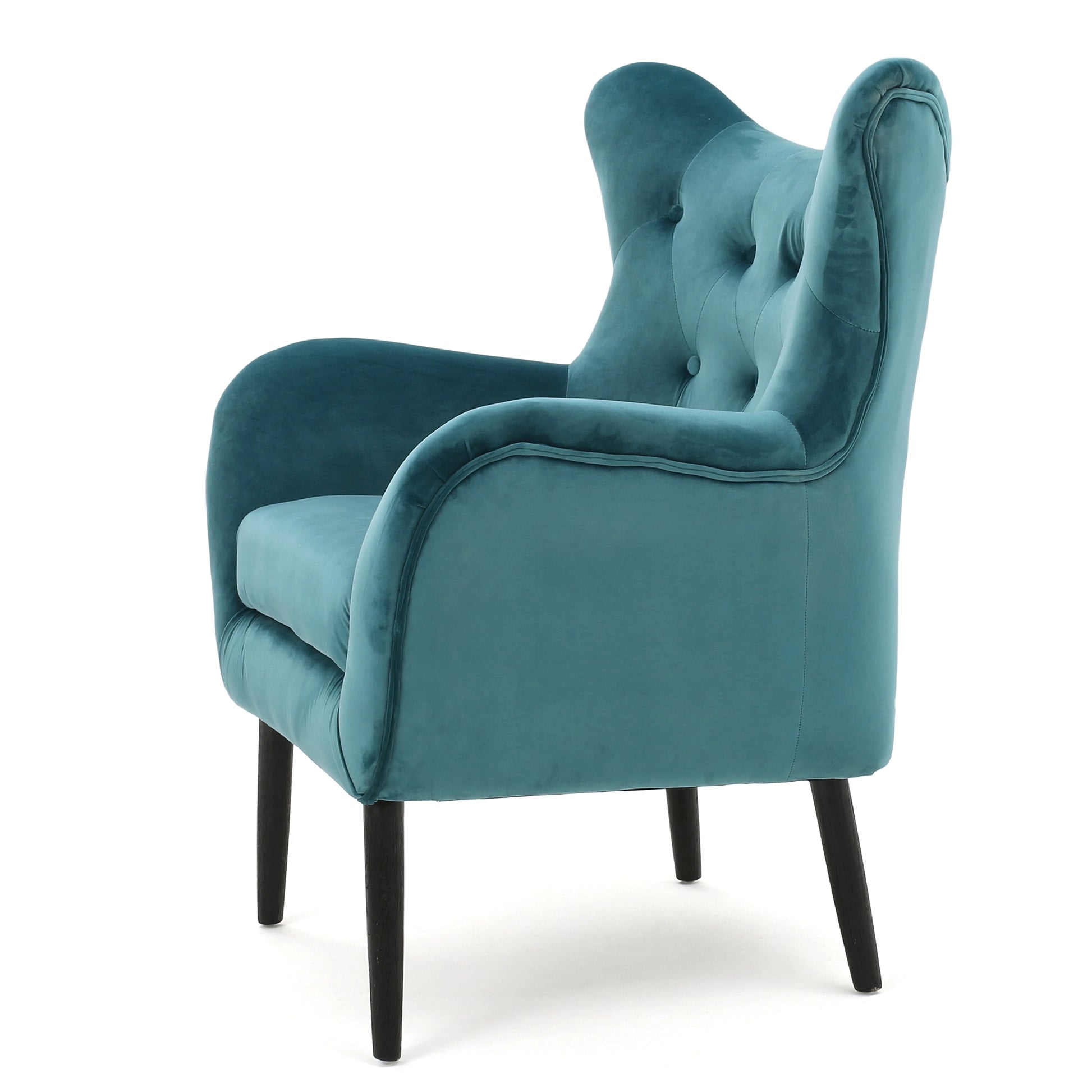 🪑 LuneluX_Home – Velvet Wingback Lounge Chair (Teal) - enhanced image 4
