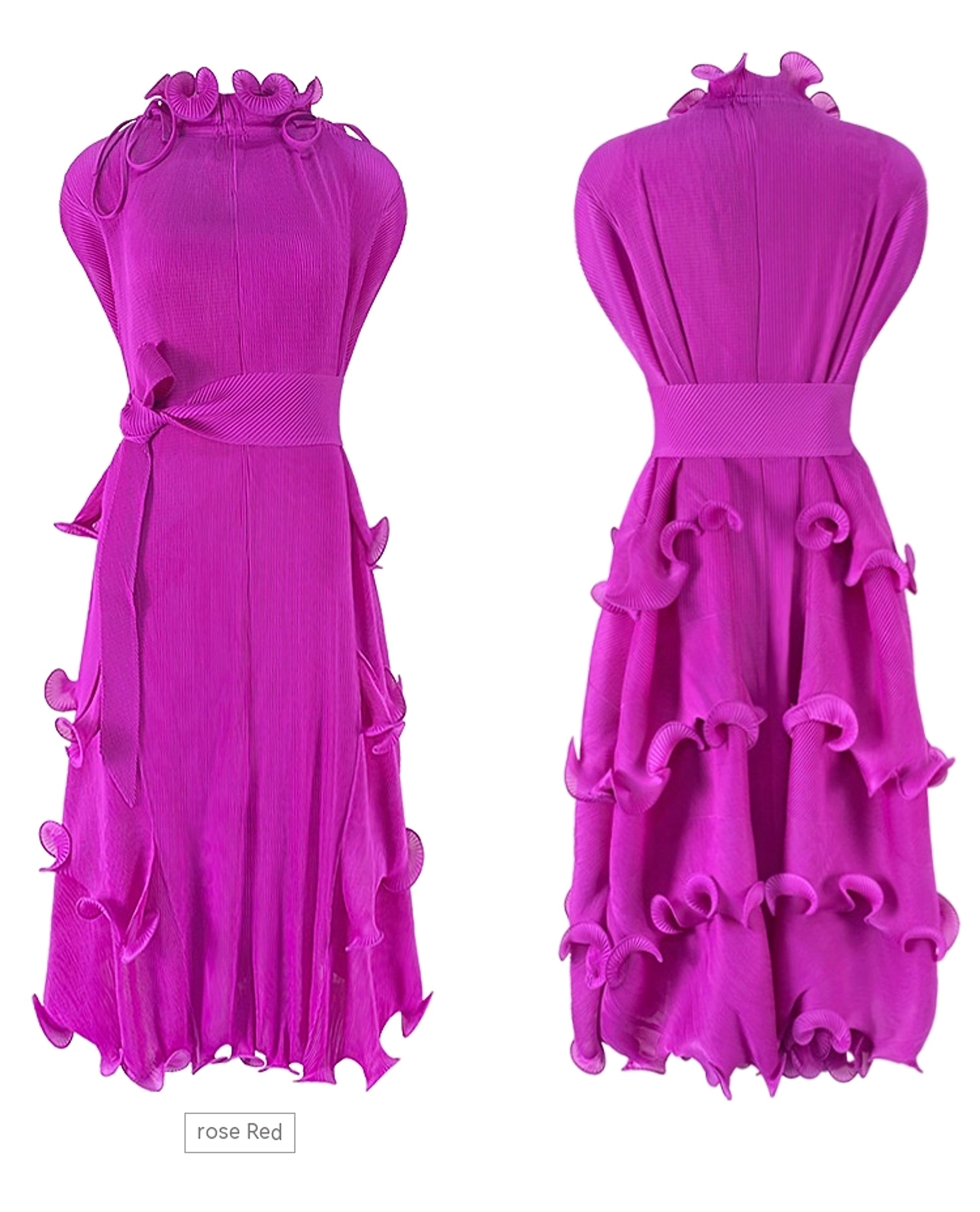 A1. Autumn Short Sleeve Pleated Design Affordable Luxury Fashion Female Dress - enhanced image 4