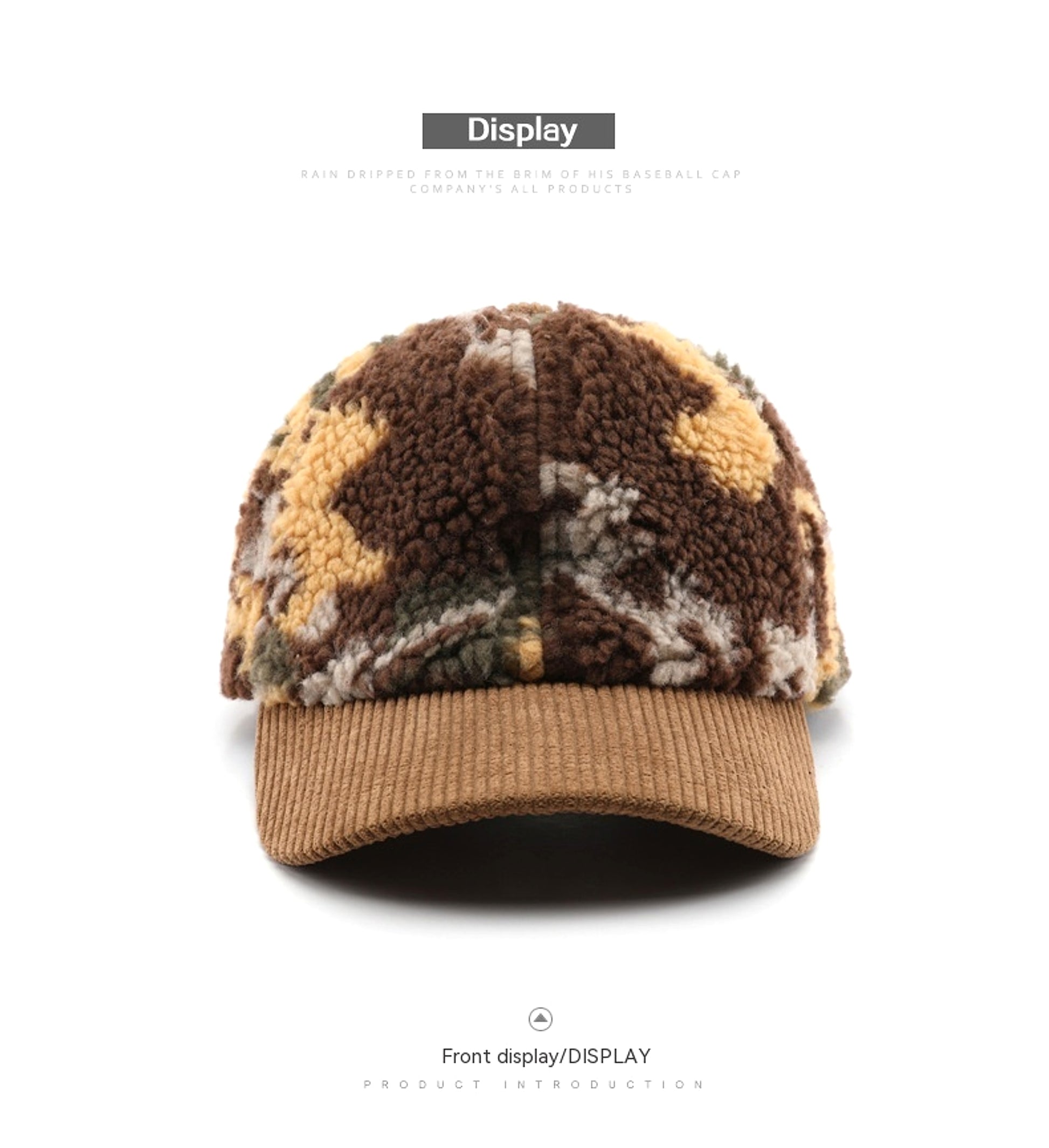 Assorted Colors Plush Camouflage Outdoor Keep Warm Baseball Cap - enhanced image 4