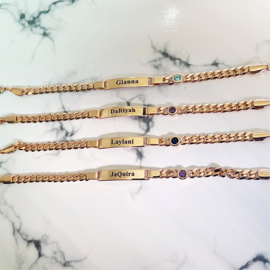 Baby Birthstone Bracelet Stainless Steel Gold Plated - enhanced image 4