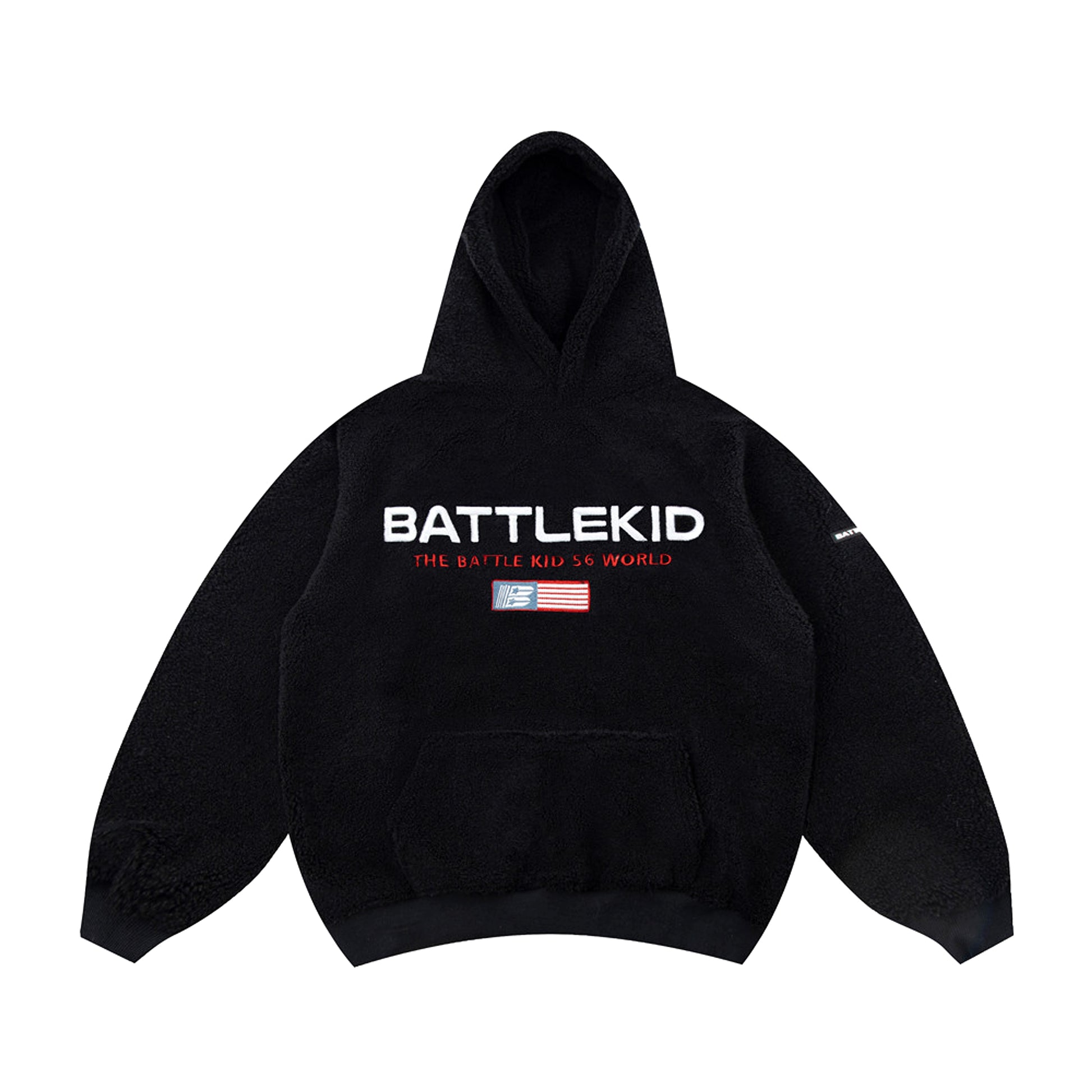 BATTLEKID - Lamb Wool Alphabet Embroidery Hooded Sweater Men - enhanced image 4