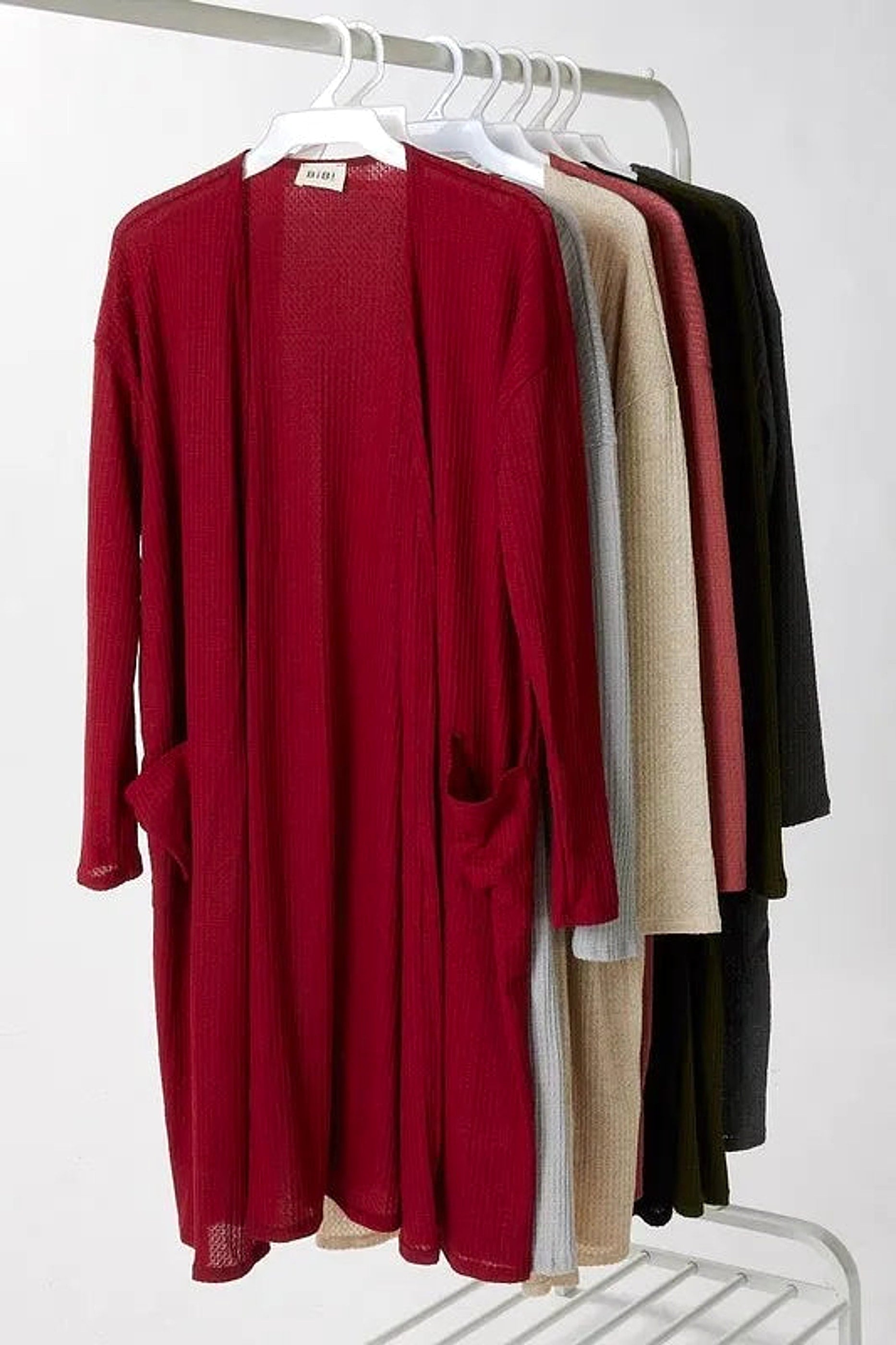 BiBi Pockets Thermal Open Front Cardigan - enhanced image 4