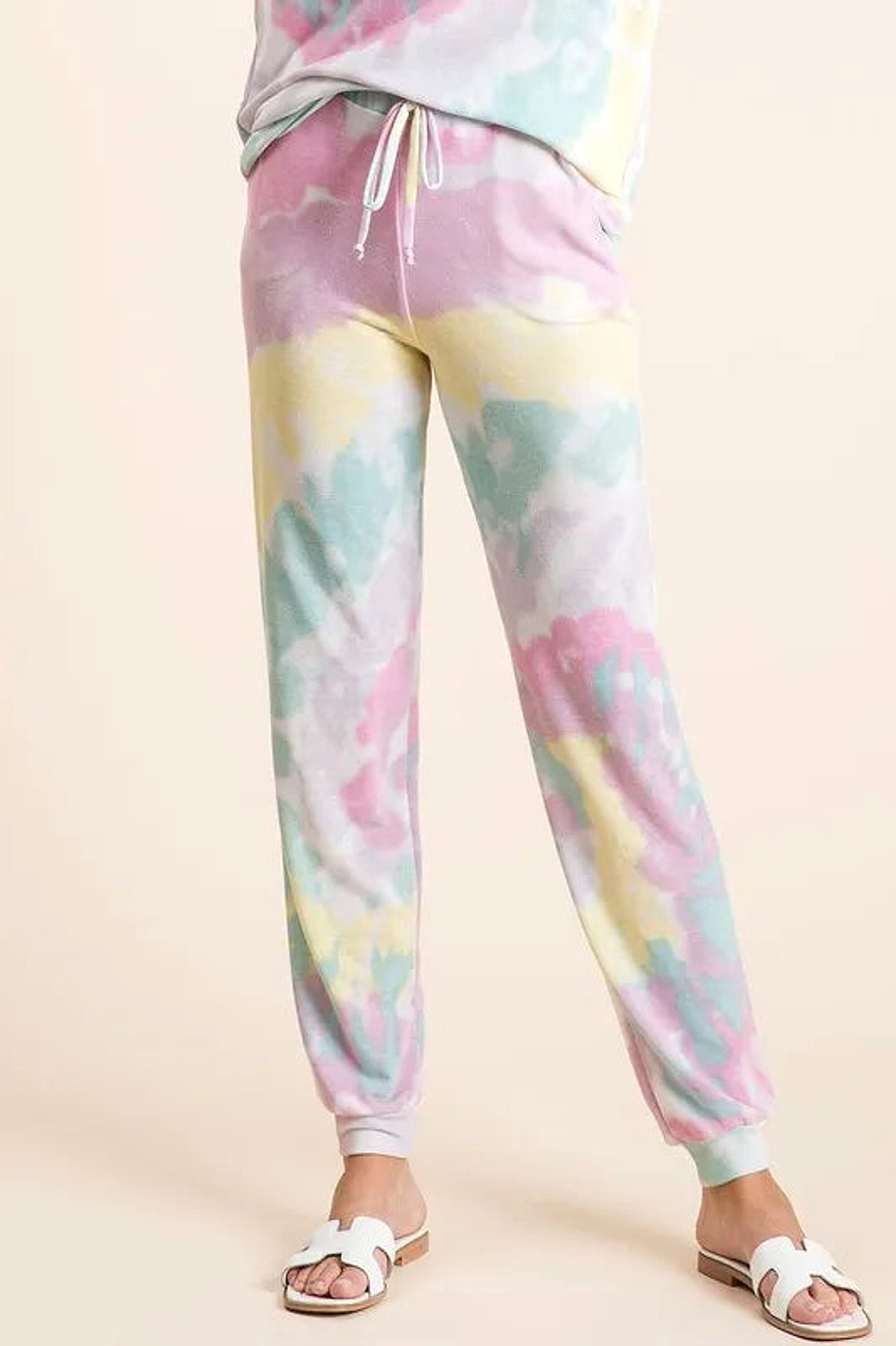 BiBi Tie Dye French Terry Casual Pants - enhanced image 4