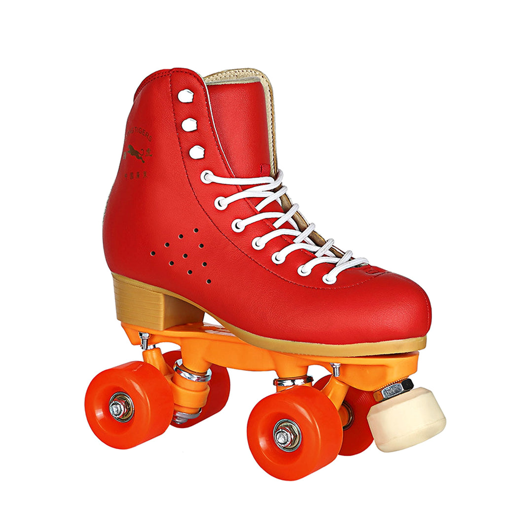 Black Roller Skates Four-wheel With Adjustable Brake PU Wheels - enhanced image 4