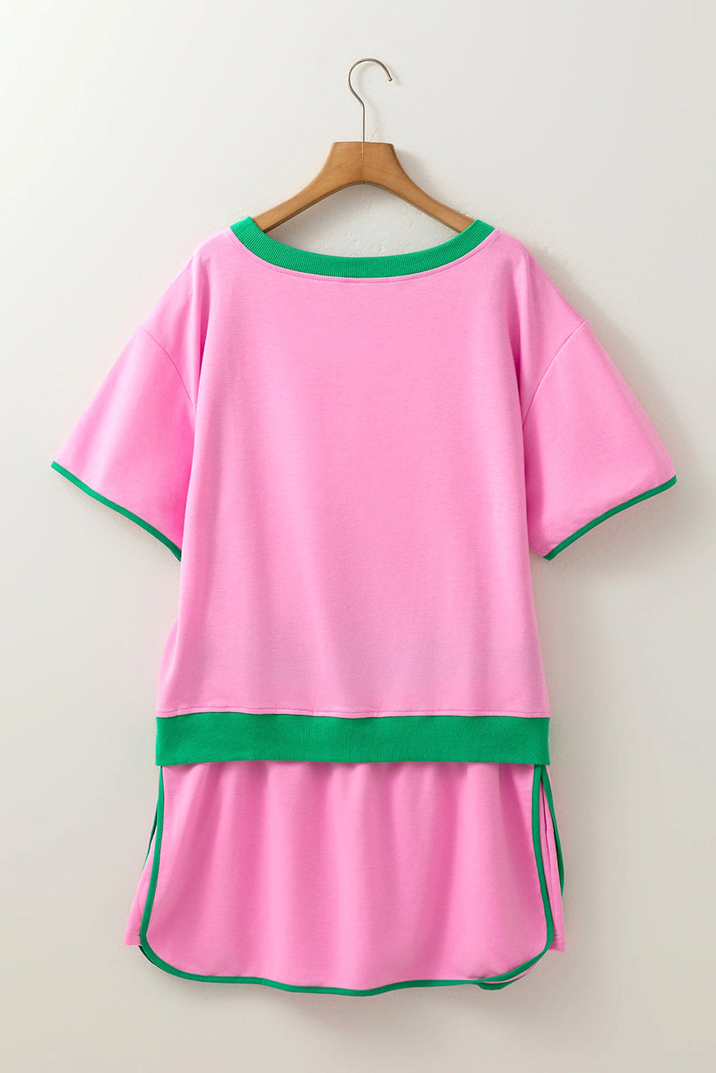 Bonbon Plus Size Contrast Trim T Shirt and Skirt Two Piece Set - enhanced image 4