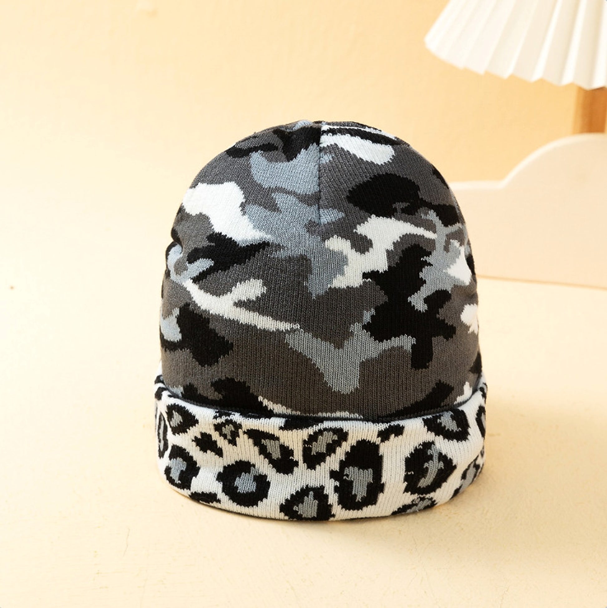 Camo Leopard Pattern Fashion Outdoor Autumn And Winter Warm Printing Women's Hat - enhanced image 4