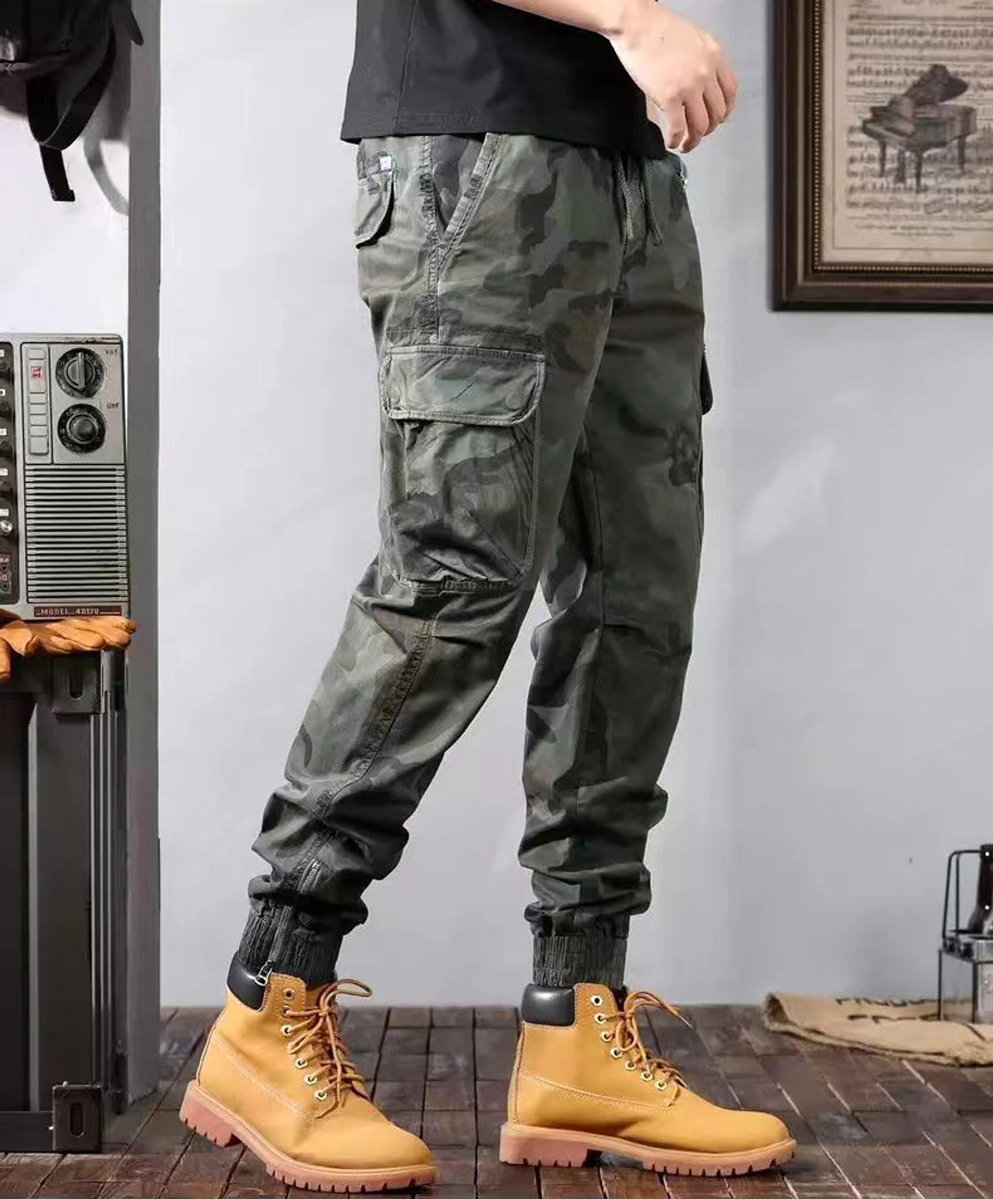 Camouflage Cargo Pants Men's Trousers With Pockets Fashion Casual Loose Tapered Pants - enhanced image 4
