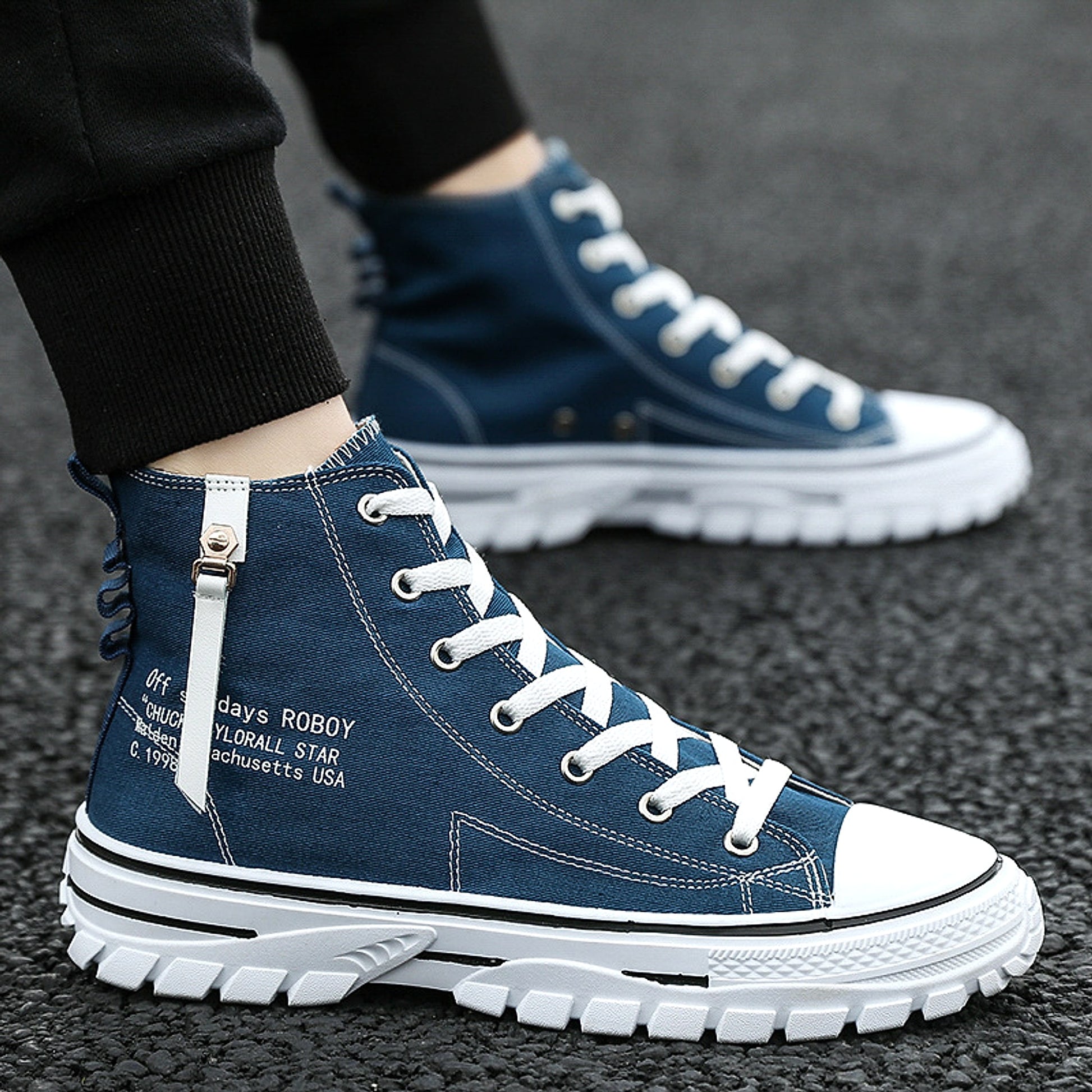 STARKE - Canvas Shoes, Breathable Thick Sole, Board Shoes, Gaobang Casual Shoes - enhanced image 4