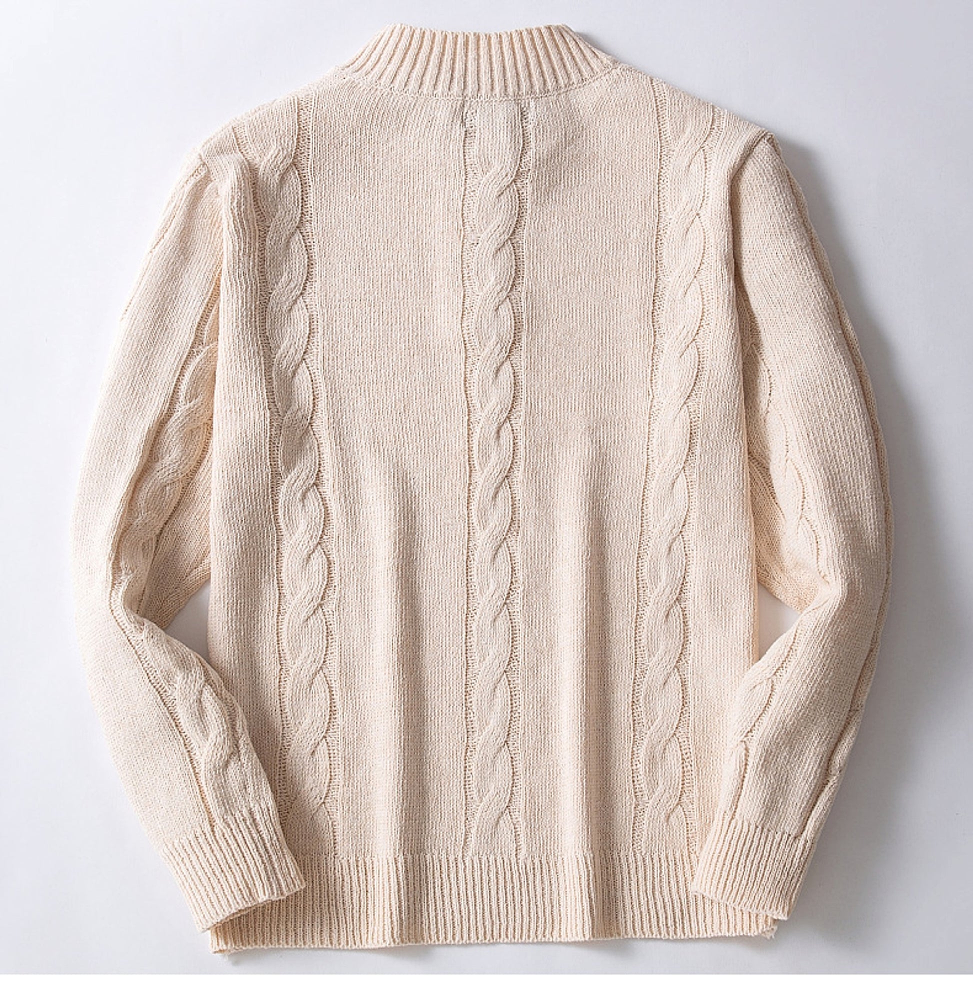 Casual Twisted Flower Solid Color Pullover Sweater - enhanced image 4