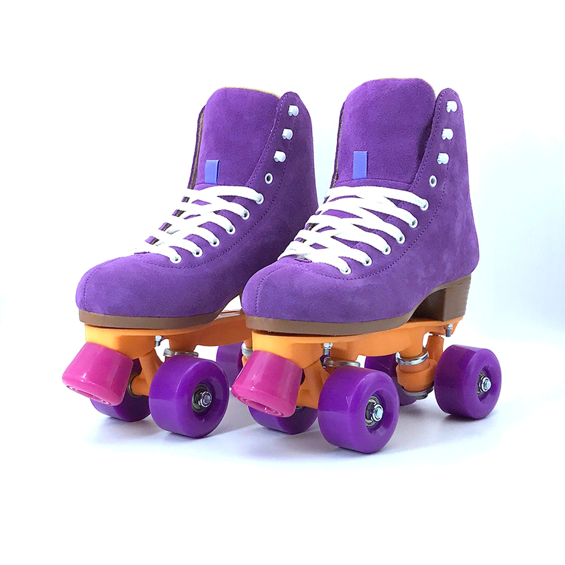 Children's Purple Suede Roller Skates - enhanced image 4