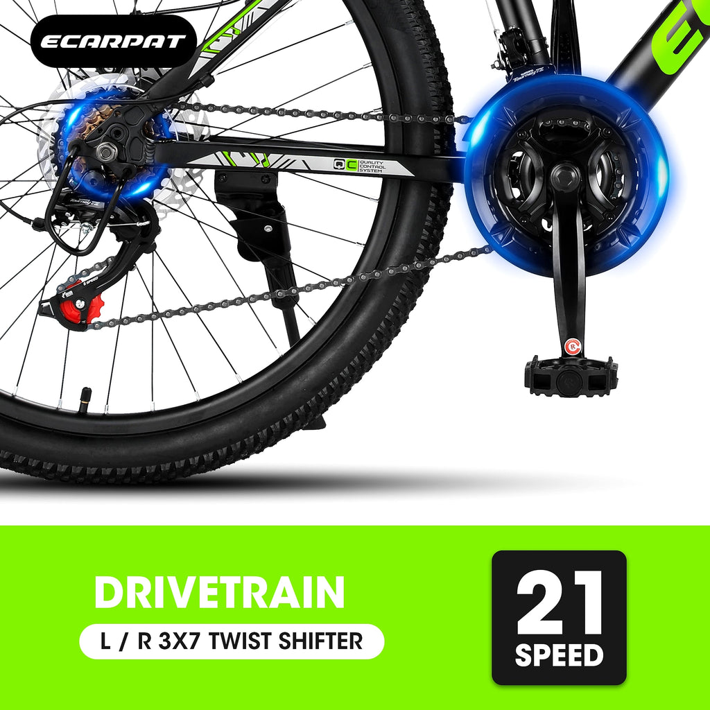 City-Cruizer – 24" Carpat™ ALUMINIUM Mountain Bike (21-Speed, Black-Orange) - enhanced image 4