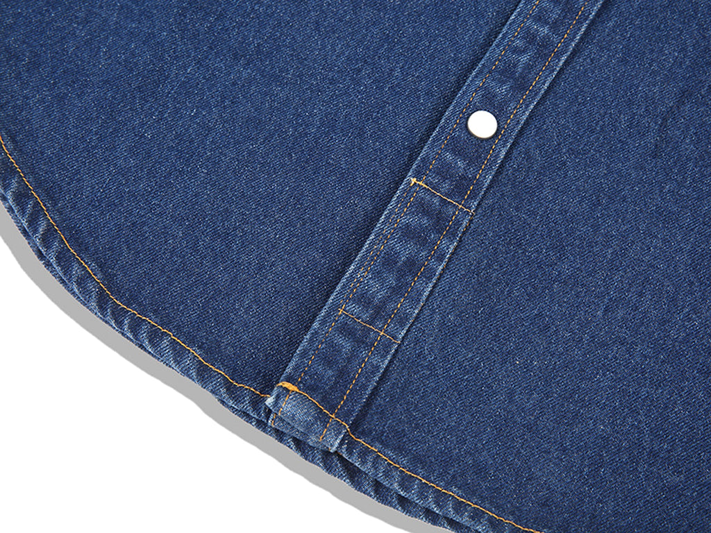 Classic Bag Flower Wash Denim Shirt - enhanced image 4