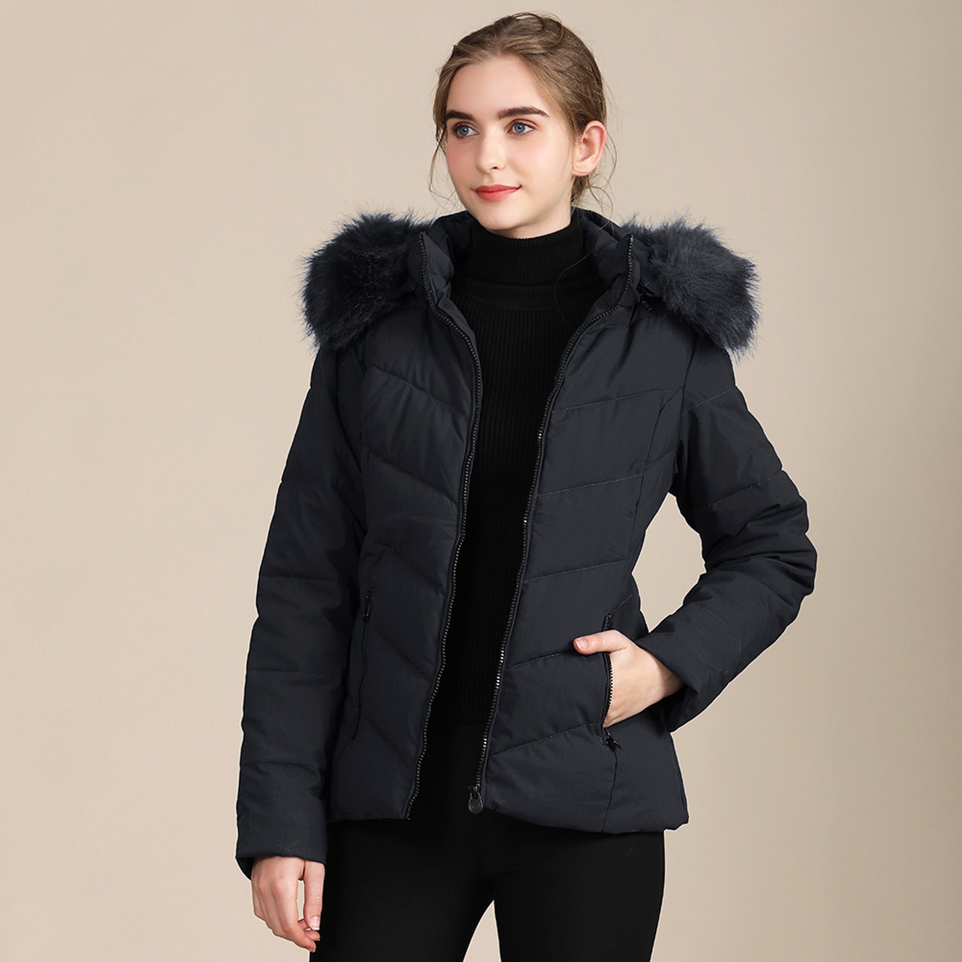 Cotton-padded Jacket With Standing Collar For Women - enhanced image 4