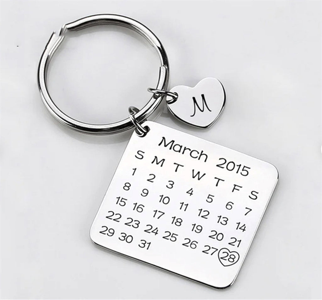 Personalized Calendar Keychain – Engraved Date Keepsake for Special Moments - enhanced image 4