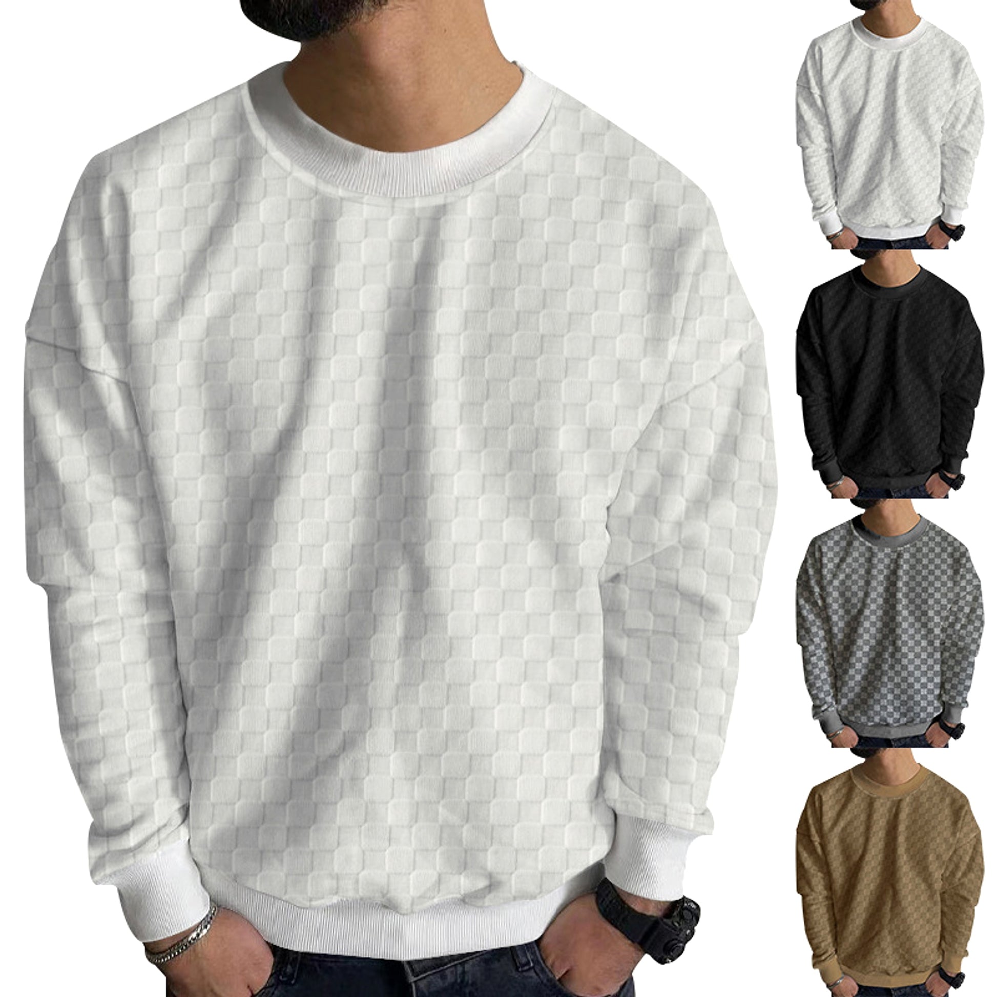 Crew Neck Casual Base Long Sleeve T-Shirt Men - enhanced image 4