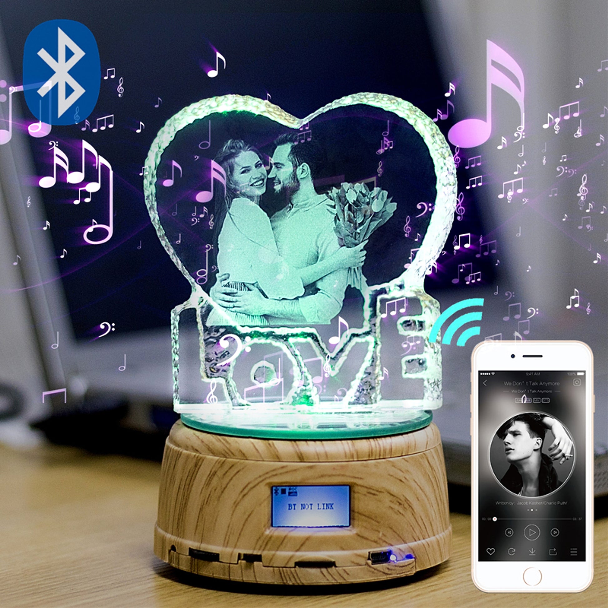 CrystalTune™ – Custom 3D Crystal Lamp with Bluetooth Music & LED Light - enhanced image 4