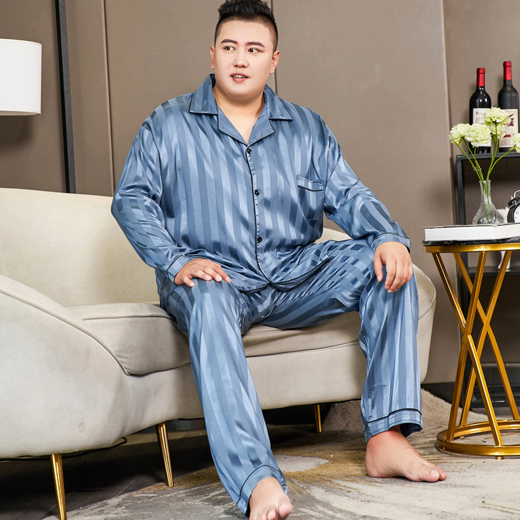 Cut Flower Fat Men's Pajamas Extra Ice Silk - enhanced image 4