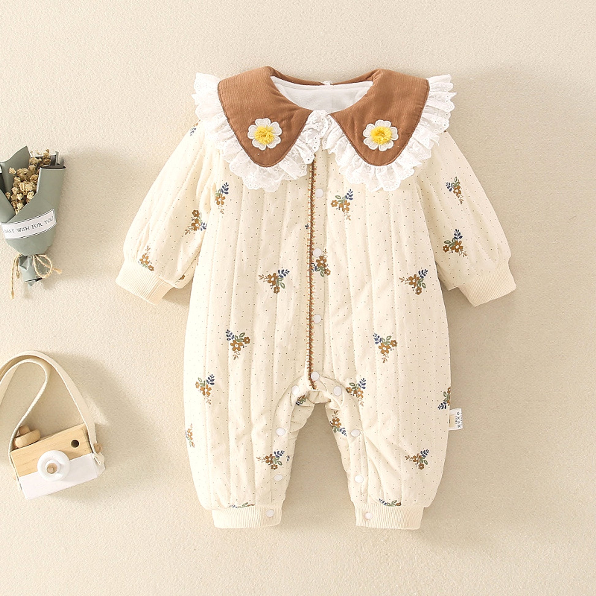 DaisyWarm™ – Winter Floral Jumpsuit for Baby Girls - enhanced image 4