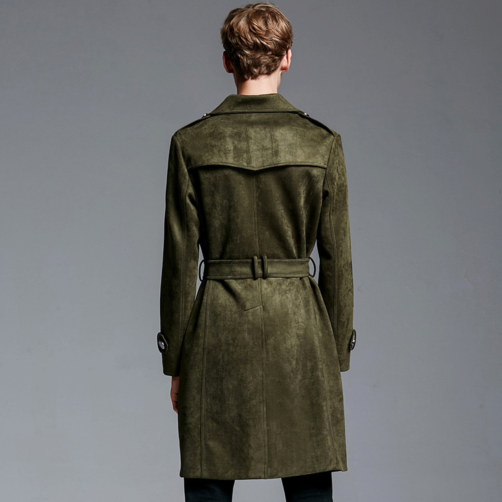NordWool™ – Double-Breasted Suede Trench Coat - enhanced image 4