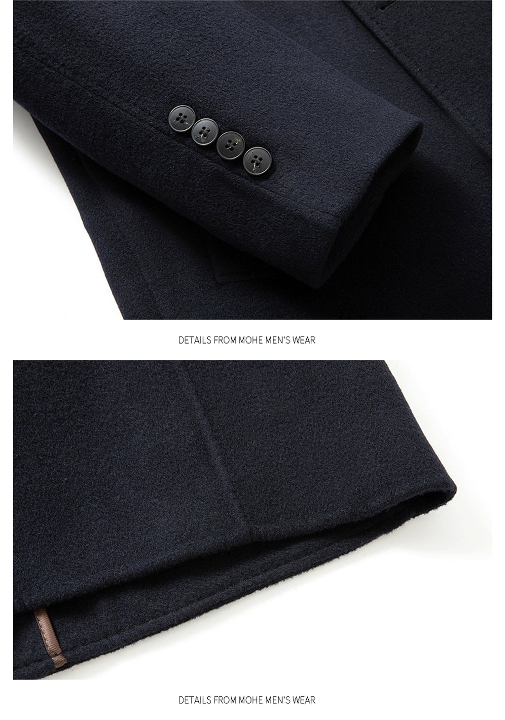 Double-sided Wool Overcoat Men's Winter Down Feather Liner High-end Long Business - enhanced image 4