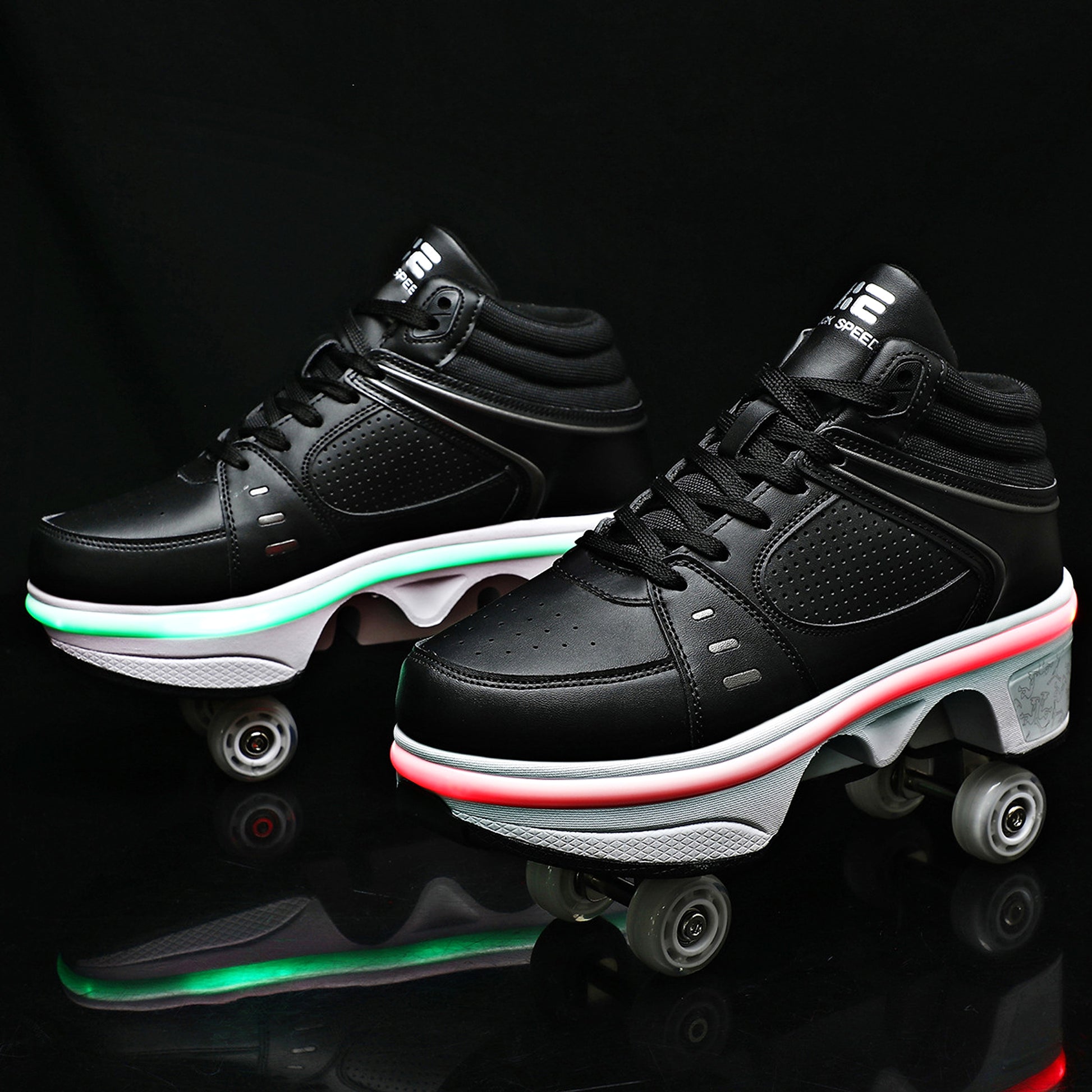 Dual-purpose Skating Skates Deformation Double Row Boom Roller Skates - enhanced image 4