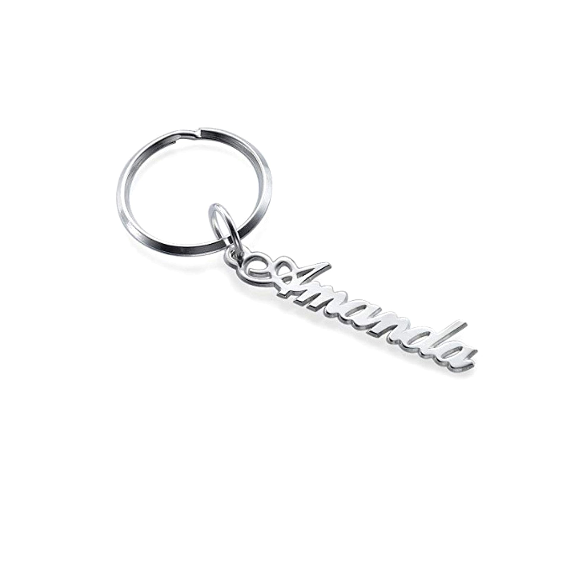 Personalized English Alphabet Name Keychain – Stainless Steel - enhanced image 4