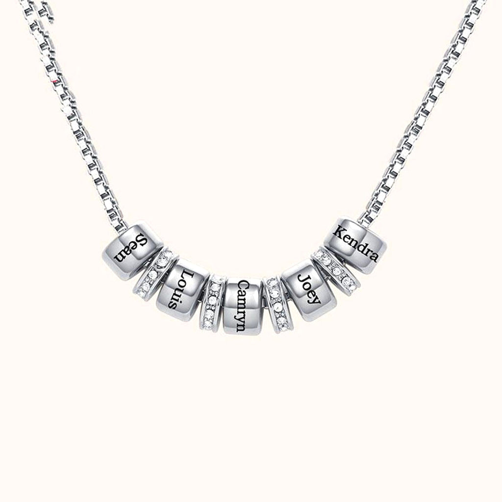 ✨ Personalized Diamond Bead Name Necklace – Your Story, Worn in Gold ✨ - enhanced image 4