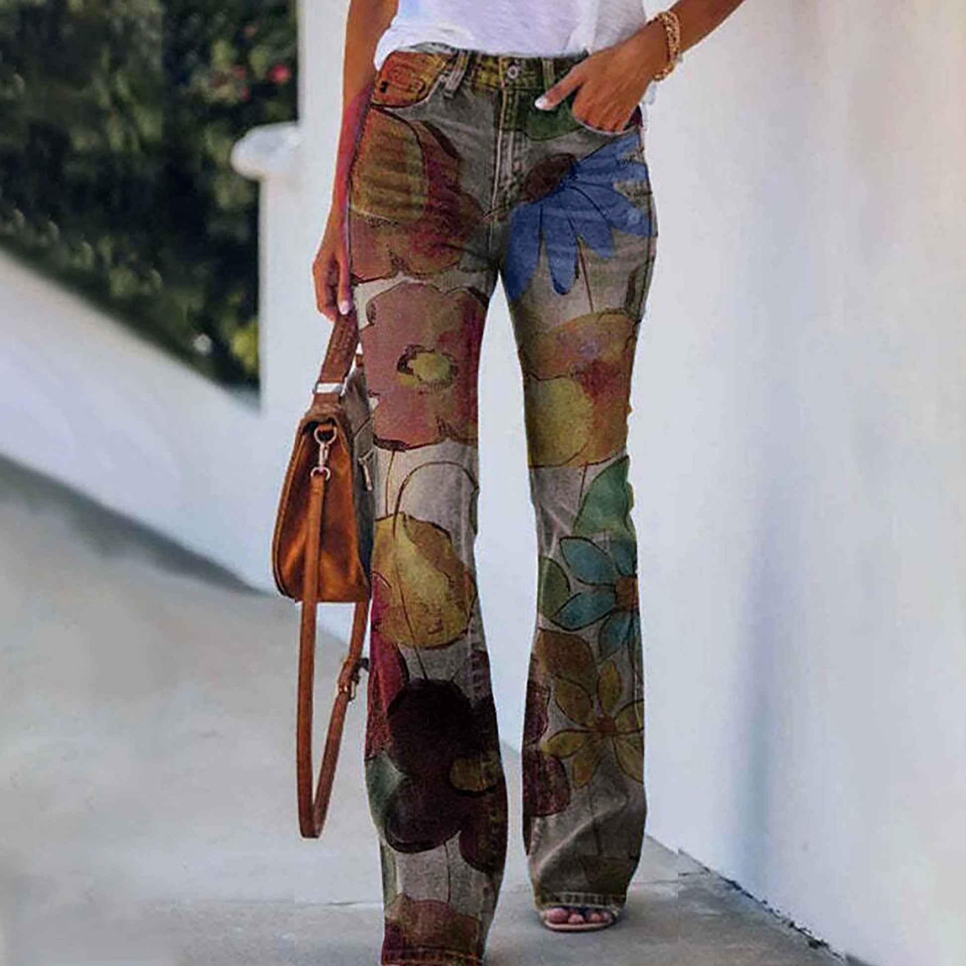 Women's Casual Pants Floral Thin Trousers - enhanced image 4