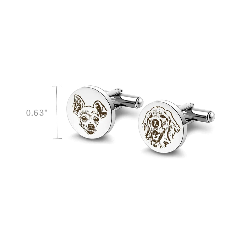 Personalized Pet Commemorative Cufflinks – Custom Engraved Pet Memorial Jewelry - enhanced image 4