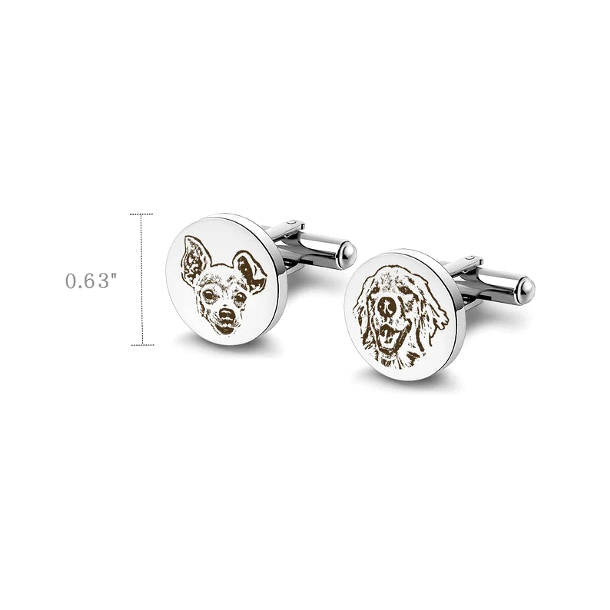 Personalized Pet Commemorative Cufflinks – Custom Engraved Pet Memorial Jewelry - enhanced image 4