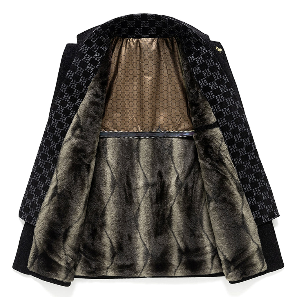 Fashion Men's Woolen Gold Mink Velvet Coat - enhanced image 4