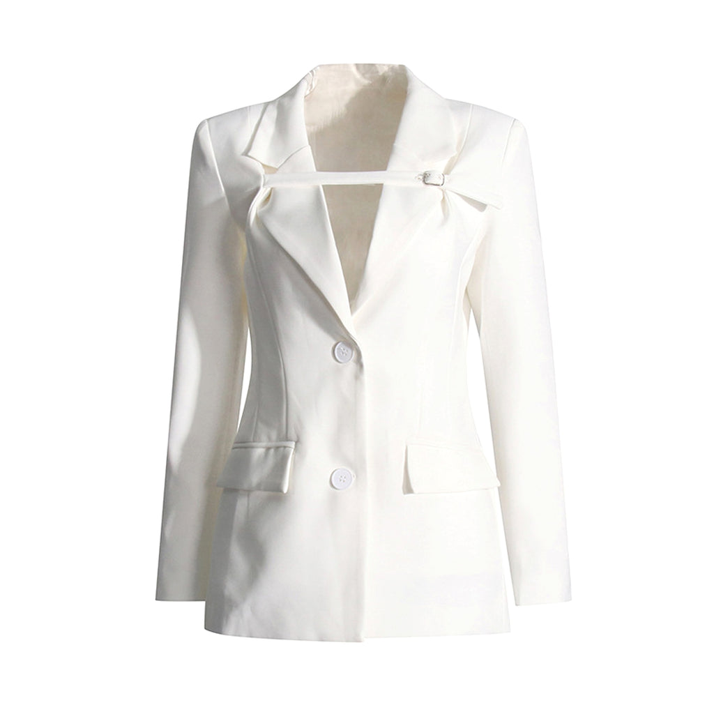 Fashion Slim Fit Patchwork Suit Jacket For Women - enhanced image 4