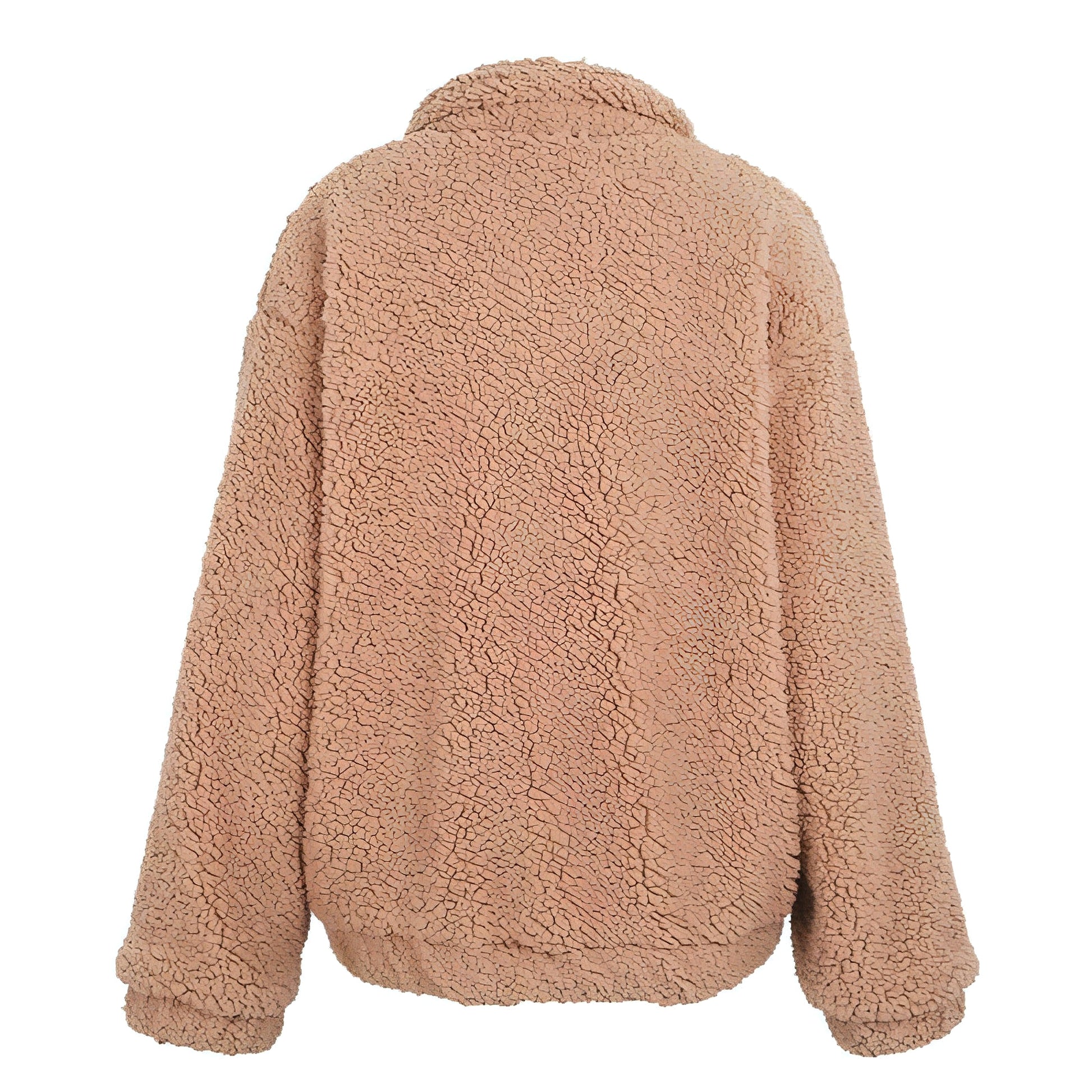 Faux lambswool oversized jacket coat Winter black warm hairly jacket Women autumn outerwear - enhanced image 4