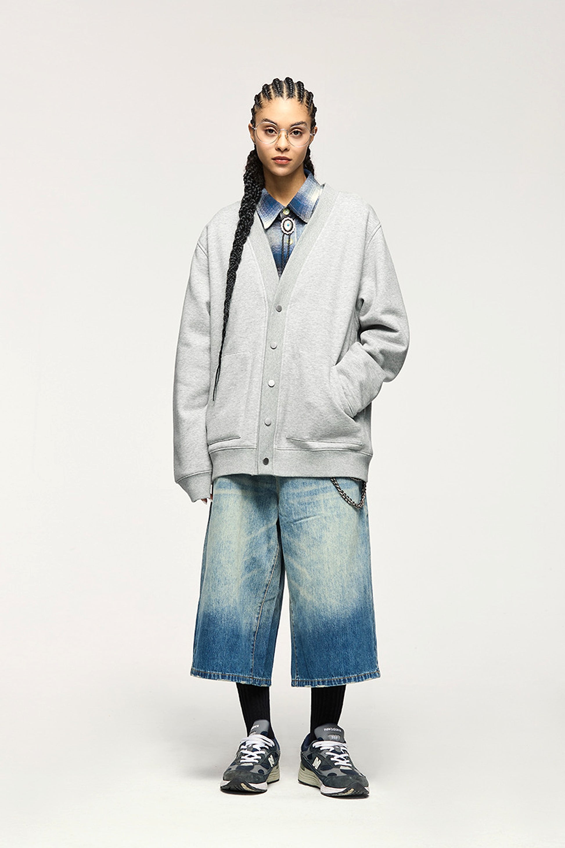 Flame Single-layer Fleece-lined Cardigan Coat Loose-fitting Casual Pullover - enhanced image 4