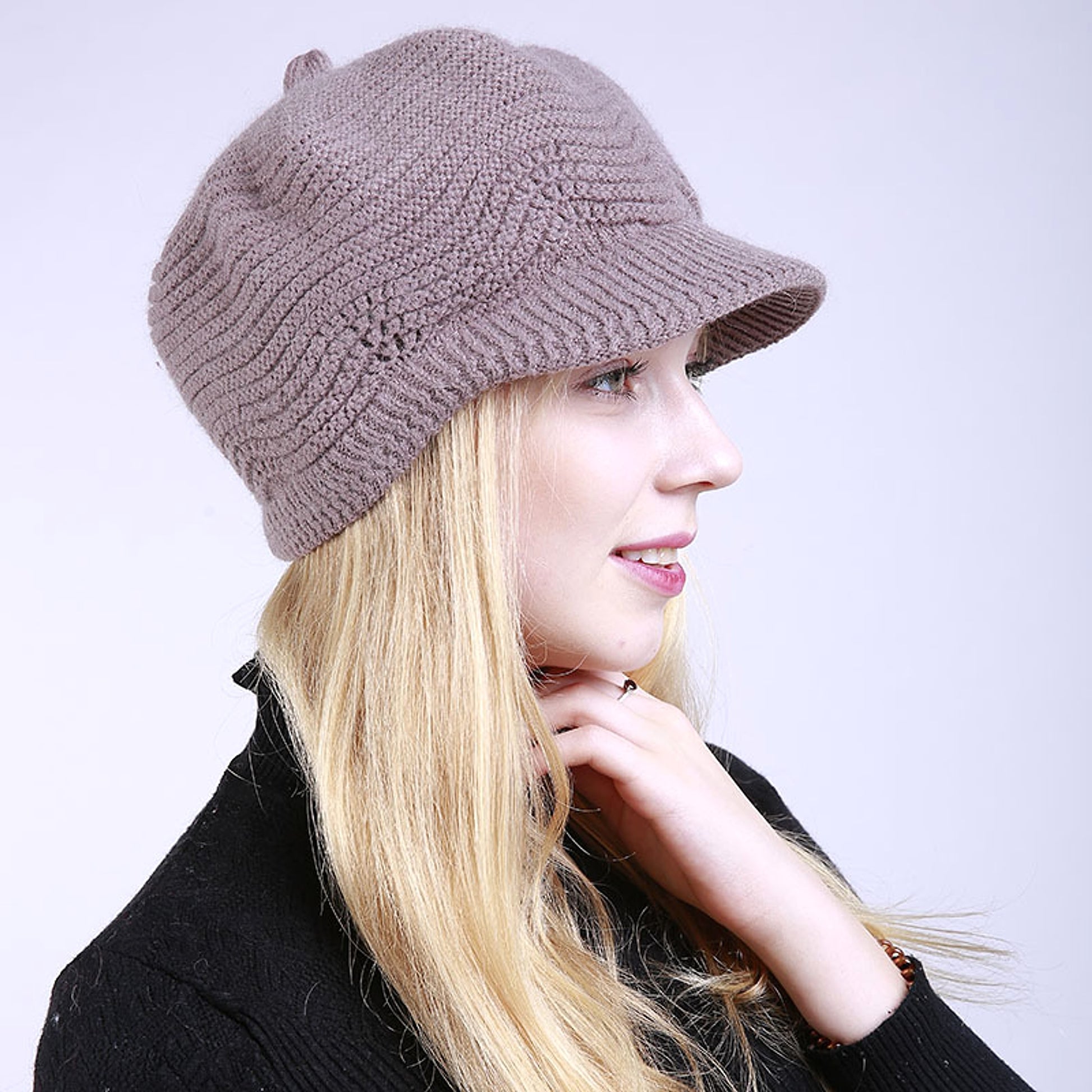 Fleece Fashion Warm Ladies Knitted Hat - enhanced image 4